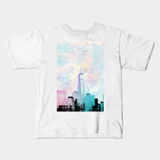 Lower Manhattan (Watercolor) Kids T-Shirt